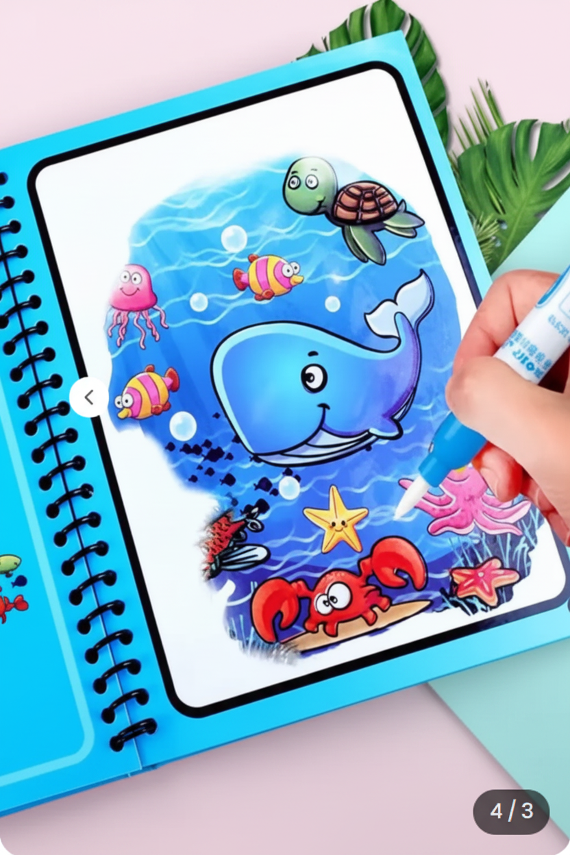 Magic Water Book - Ocean Scene with Child Drawing